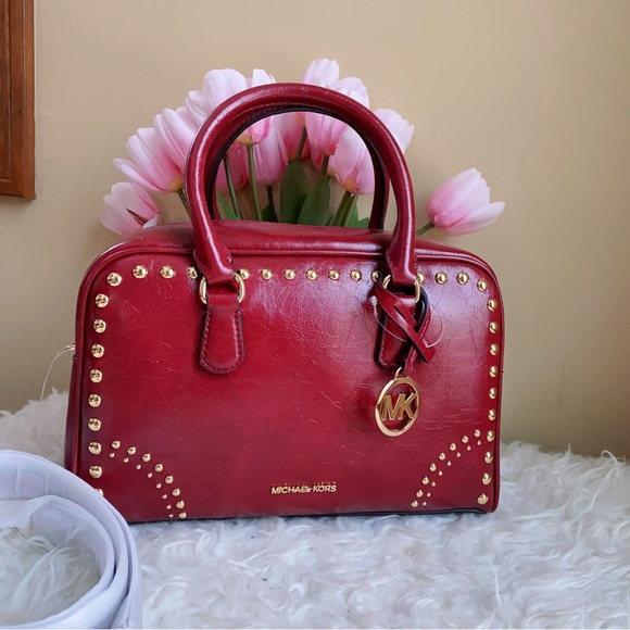 MICHAEL KORS Thompson Medium Distressed Studded Satchel - Picture 2 of 10